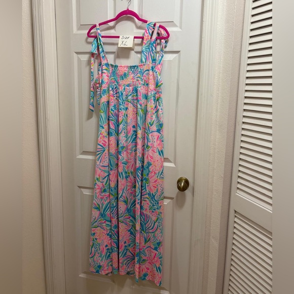 NWOT Lilly Pulitzer XL Maleka maxi dress Multi Tropical Punch print. - Picture 6 of 6
